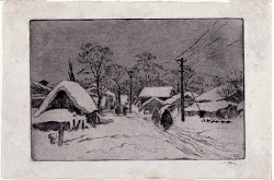 今純三《風景（雪景）》1935年