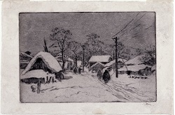 今純三《風景(雪景)》1935年