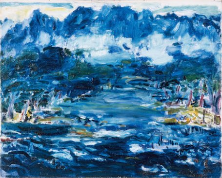 《立山連峰を望む海岸風景》 1950年頃 NHK富山放送局(南砺市立福光美術館寄託)
